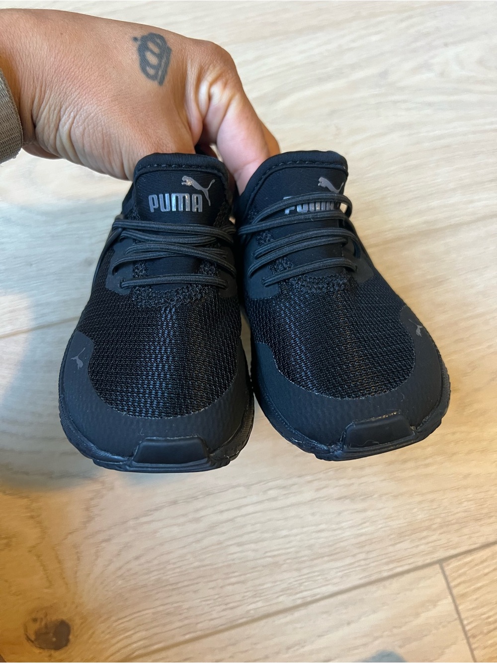 Puma Kids Black Athletic Slip-On Sneakers